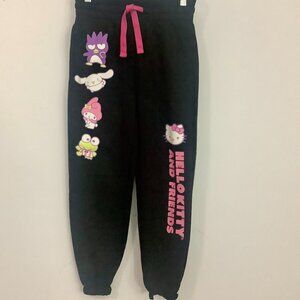 Hello Kitty Black Fleece Sweatpants Girls